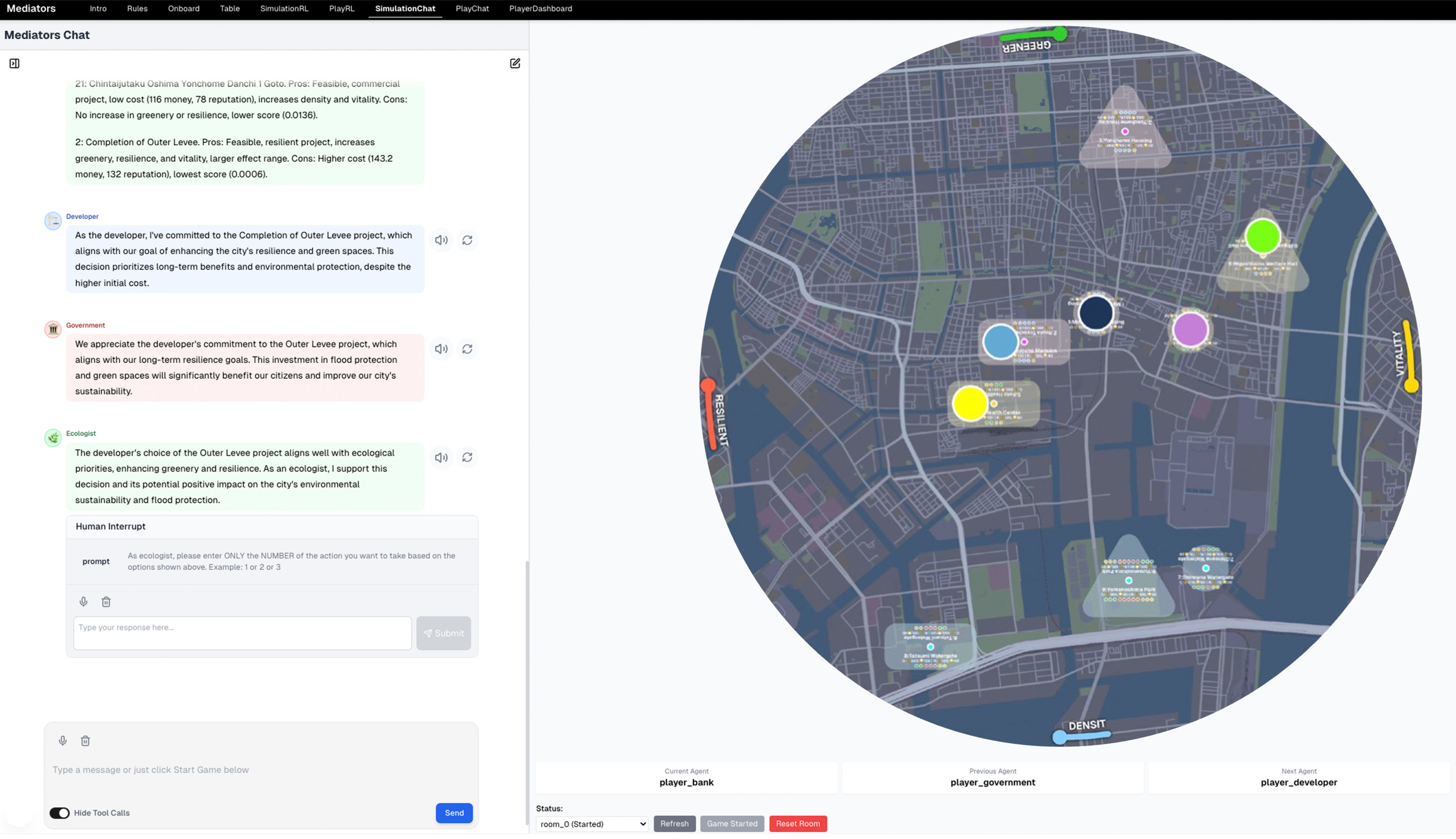 Multi-Agent Chat-Play Interface